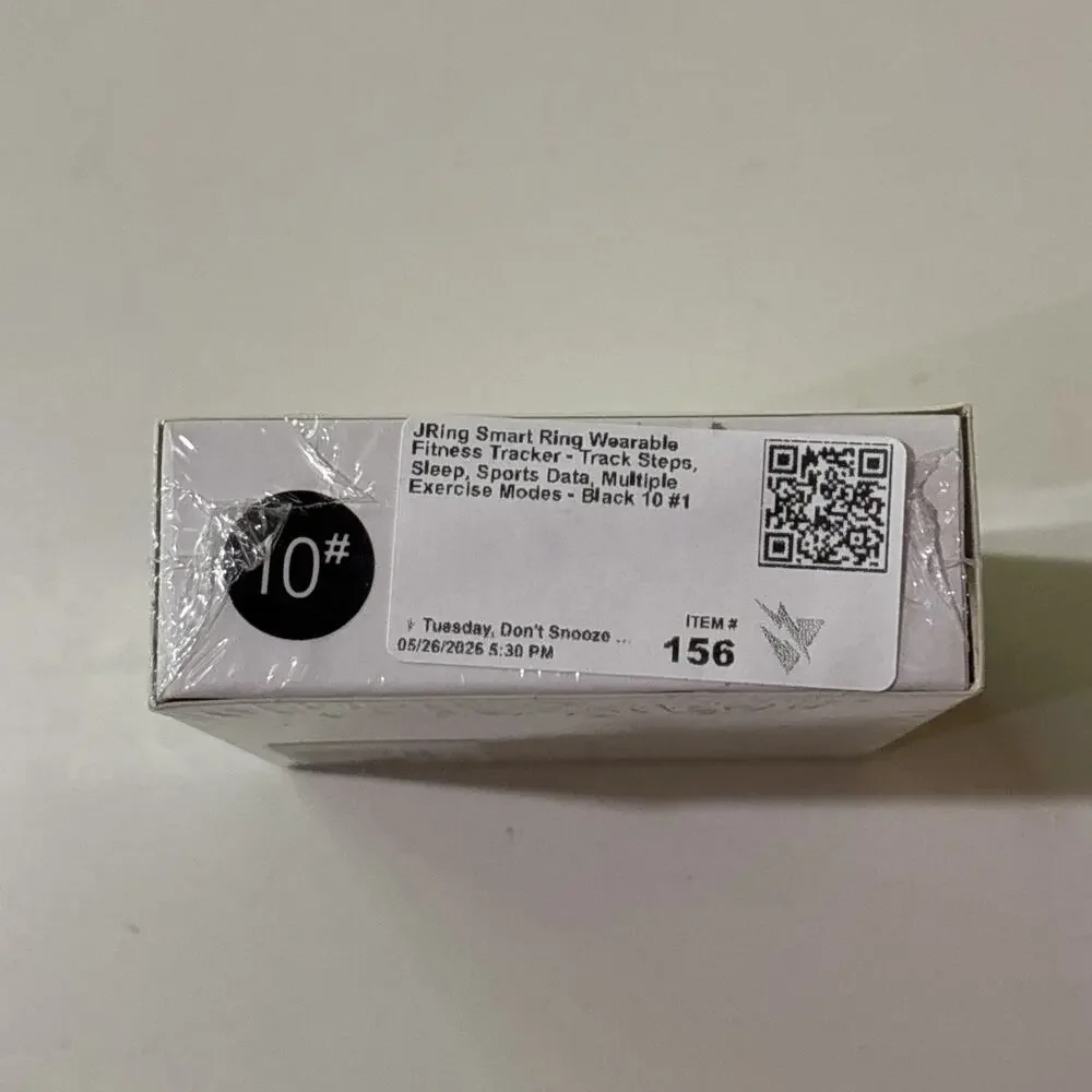 Smart Ring Brand New Black Size 10 Android 5.0 & IOS 10.0 Compatible. NIB